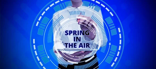 Inspiratie Toont Teken Spring Air Business Vitrine Natuurlijk Gevoel Mooi — Stockfoto