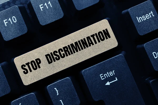 Εγγραφή Εμφάνισης Κειμένου Διακρίσεις Διακρίσεων Στάση Ιντερνετ Έννοια Αποτροπή Παράνομης — Φωτογραφία Αρχείου