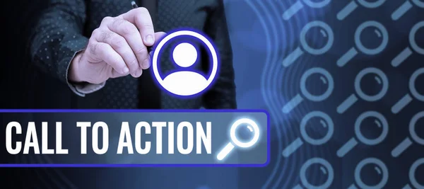 Call Action Internet Concept Encourage Decision Move Advance Success Strategy — 스톡 사진