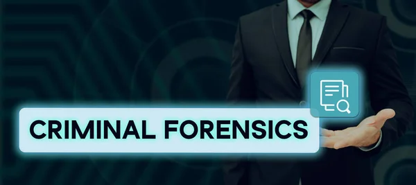 Sign Displaying Criminal Forensics Business Concept Federal Offense Actions Illegal — Foto de Stock