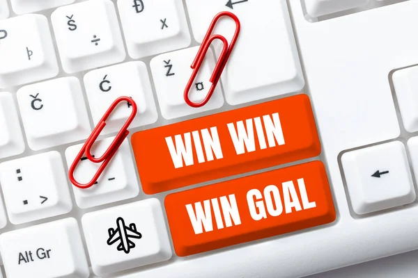 Text Rukopisu Win Win Win Goal Konceptuální Foto Přístup Jehož — Stock fotografie