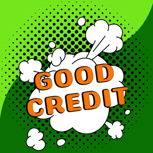 Wyświetlacz Koncepcyjny Dobry Kredyt Słowo Dla Kredytobiorcy Stosunkowo Wysoki Wynik — Zdjęcie stockowe