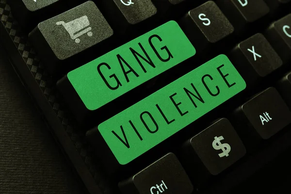 Ruční Psaní Znamení Gang Násilí Koncepční Foto Porušení Zákonů Způsobených — Stock fotografie