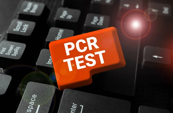 Textskylt Som Visar Pcr Test Internet Koncept Kvalitativ Detektering Virusgenom — Stockfoto
