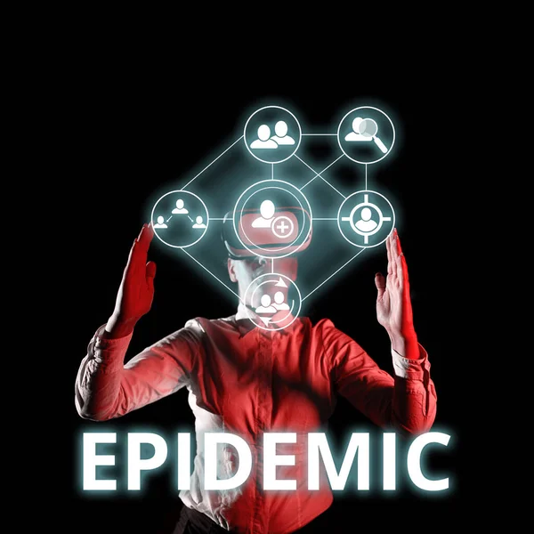 Konceptuell Bildtext Epidemi Konceptuell Bild Utbredd Förekomst Infektionssjukdom Ett Samhälle — Stockfoto