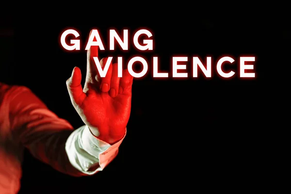 Signe Montrant Violence Des Gangs Violation Concept Entreprise Des Lois — Photo