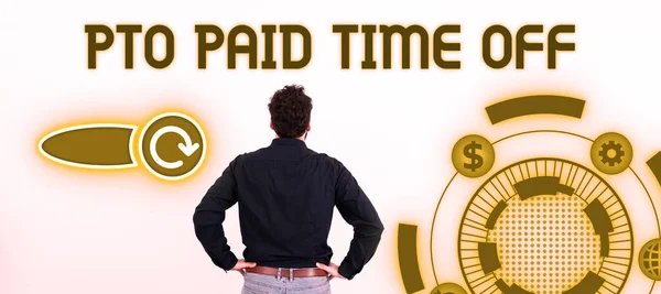 Tekst Inspirujący Pto Paid Time Internet Concept Pracodawca Przyznaje Rekompensatę — Zdjęcie stockowe