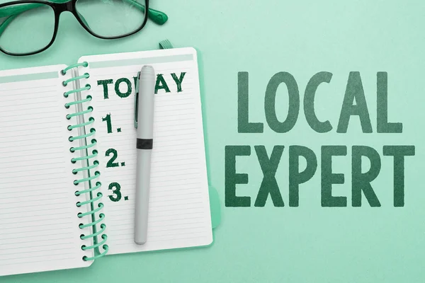 Conceptual caption Local Expert, Internet Concept offers expertise and assistance in booking events locally