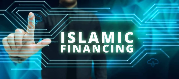 Sign Displaying Islamic Financing Business Concept Banking Activity Investment Complies — стокове фото