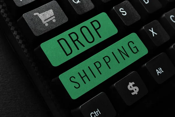 Text Caption Presenting Drop Shipping Business Overview Send Goods Manufacturer — Stock Photo, Image