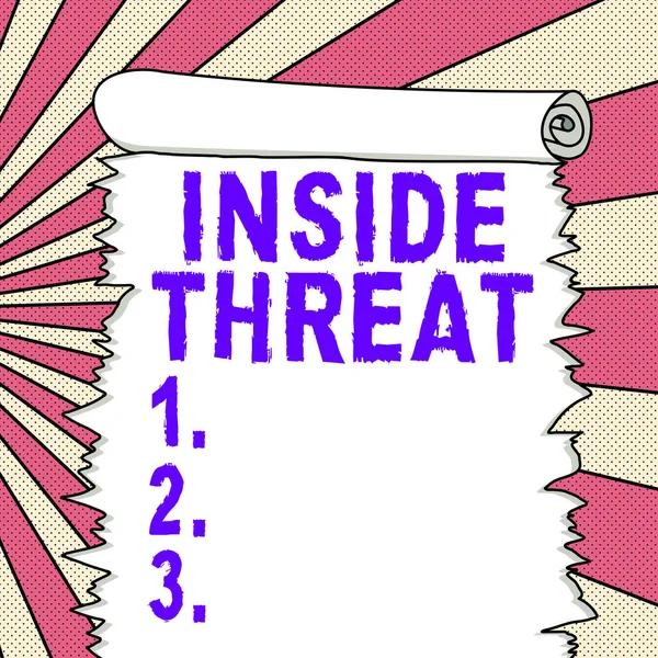 Inspiracja Pokazująca Znak Threat Business Approach Informacja Tylko Osoba Wtajemniczona — Zdjęcie stockowe