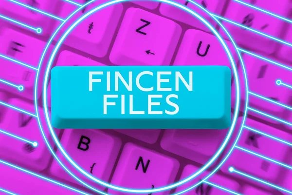 Hand Writing Sign Fincen Files Concept Meaning Transactions Financial Assets — Stockfoto