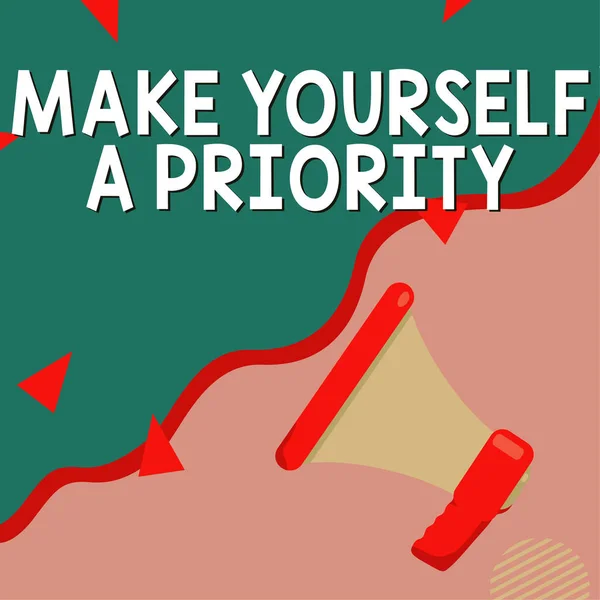 Text Der Inspiration Zeigt Make Yourself Priority Business Ansatz Denken — Stockfoto