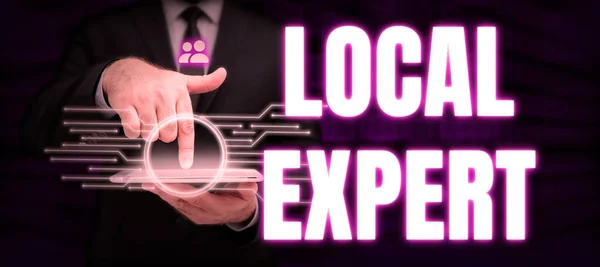 Conceptual Caption Local Expert Business Idea Offers Expertise Assistance Booking — Stock Fotó