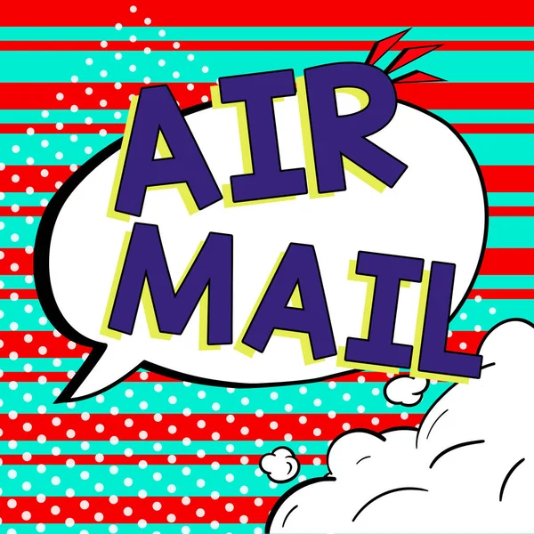 Концептуальний Підпис Air Mail Word Написано Пакетах Листів Пакунків Які — стокове фото