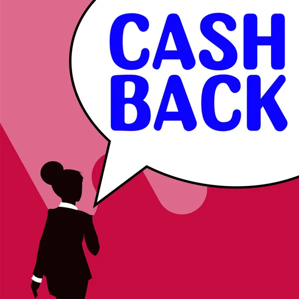 Text Bildtext Presenterar Cash Back Begreppet Incitament Erbjuds Köpare Viss — Stockfoto