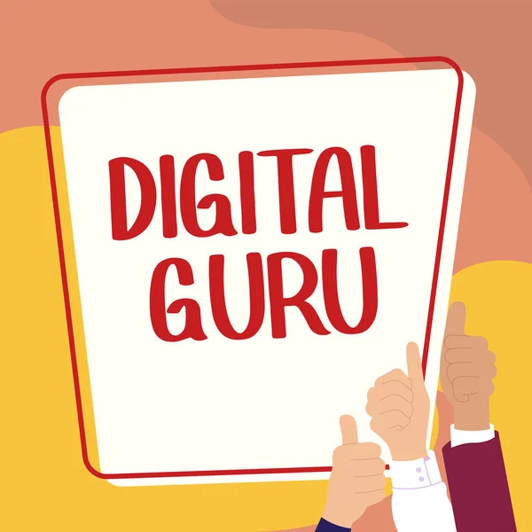 Text Showing Inspiration Digital Guru Business Approach Teacher Intellectual Guide — Stock Photo, Image