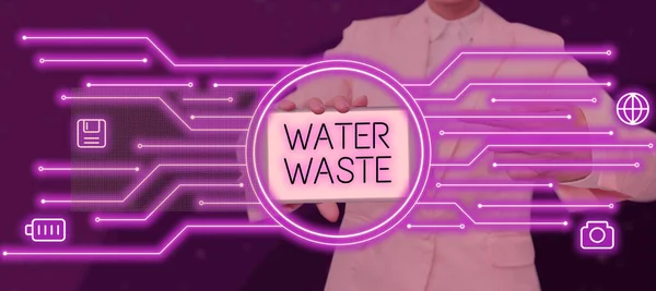 Text Caption Presenting Water Waste Business Showcase Liquid Has Been — Stock Photo, Image