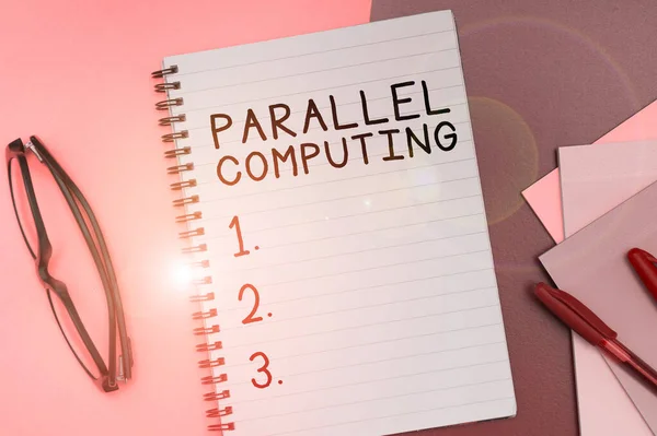 Exibição Conceitual Computação Paralela Conceito Que Significa Cálculo Simultâneo Por — Fotografia de Stock