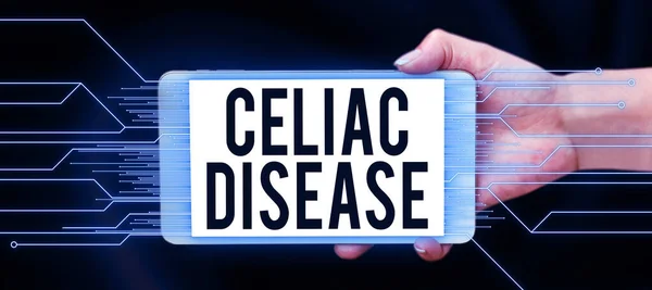 Znak Tekstowy Pokazujący Celiakię Koncepcja Oznacza Jelito Cienkie Jest Nadwrażliwe — Zdjęcie stockowe