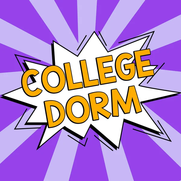 Text Caption Presenting College Dorm Word Written Residence Hall Providing — Stockfoto