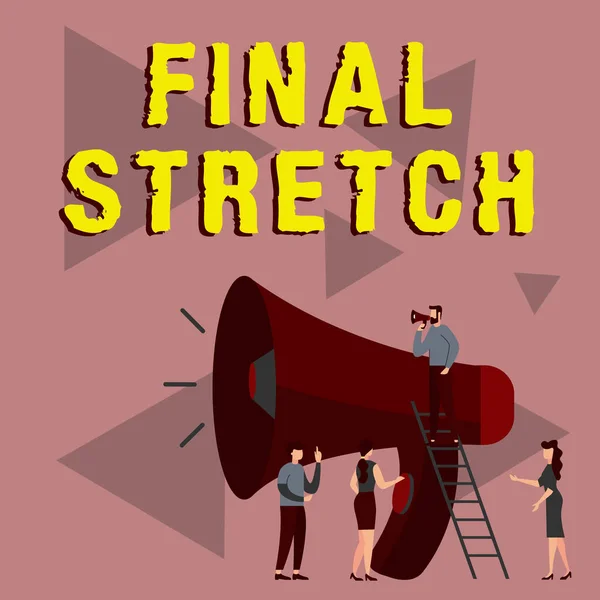 Handstil Text Final Stretch Konceptuell Bild Sista Leg Avsluta Runda — Stockfoto