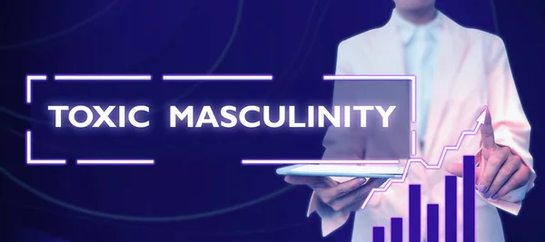 Toxic Masculinity 텍스트 개념은 남성의 역할에 제한적 억압적 유형의 아이디어를 — 스톡 사진
