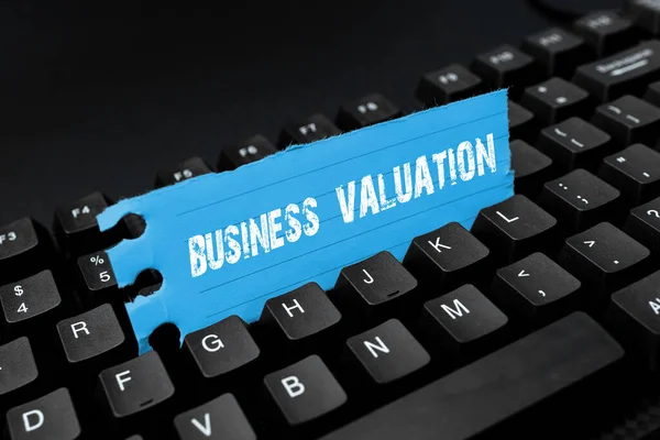 Logga Som Visar Business Valuation Konceptuell Bild Som Bestämmer Det — Stockfoto