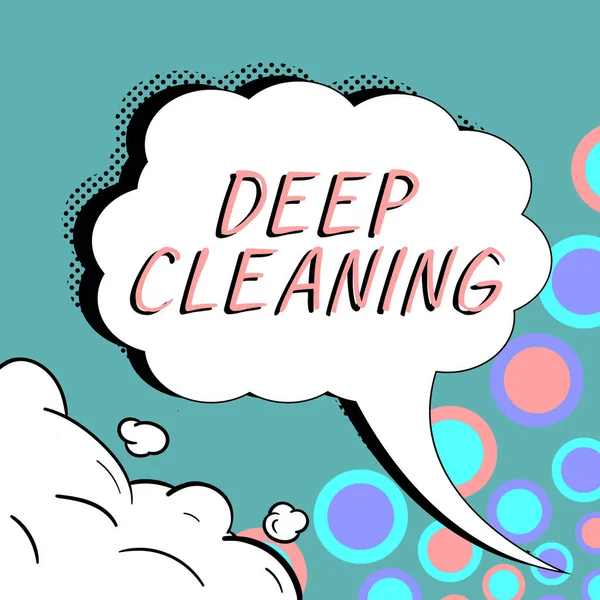概念的なキャプション Deep Cleaning Word何かから汚れや汚れを完全に取り除く行為に書かれています — ストック写真