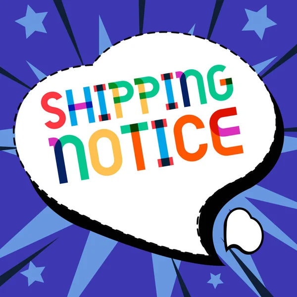 Text Sign Showing Shipping Notice Internet Concept Ships Considered Collectively — Stock Photo, Image