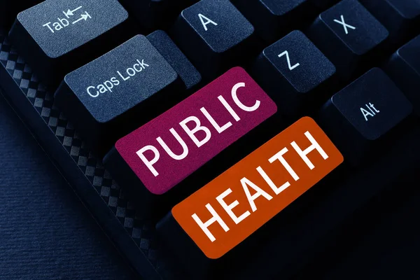 Text Sign Showing Public Health Business Overview Promoting Healthy Lifestyles — Fotografia de Stock