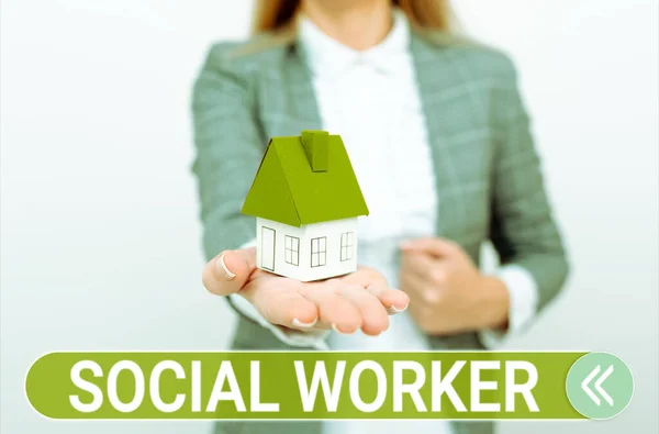 Writing Displaying Text Social Worker Business Concept Assistance State People — Stockfoto