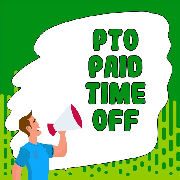 Firma Mano Pto Paid Time Concetto Che Significa Datore Lavoro — Foto Stock