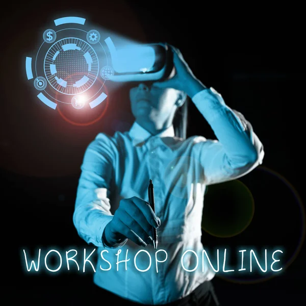 Text Caption Presenting Workshop Online Internet Concept Room Building Which — 图库照片