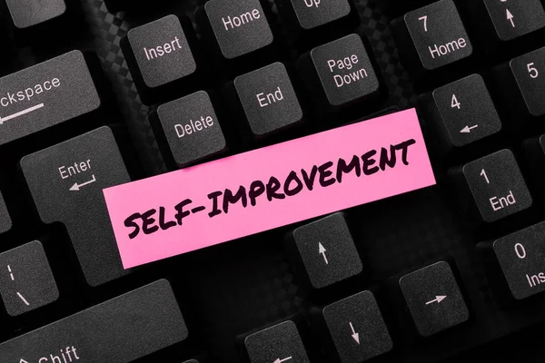 Text Sign Showing Self Improvement Internet Concept Process Making Yourself —  Fotos de Stock