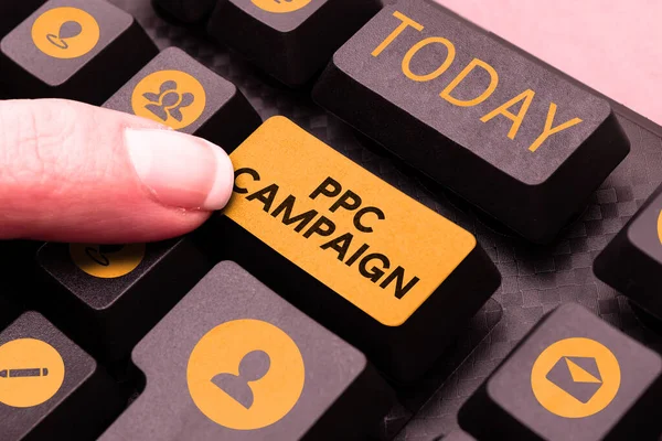 Подпись Тексту Представляющая Ppc Кампанию Концепция Интернета Использовать Ppc Продвижения — стоковое фото