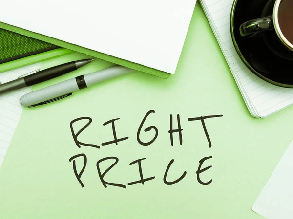 Handwriting Text Right Price Business Idea Amount Money Reasonable Product — Stock Photo, Image