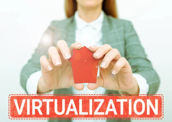 Visualización Conceptual Virtualización Aplicación Enfoque Empresarial Del Entorno Virtual Los —  Fotos de Stock