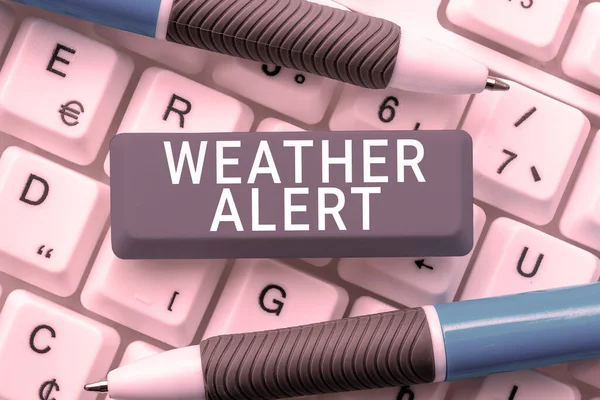 Legenda Conceitual Weather Alert Word Written Urgent Warning State Atmosphere — Fotografia de Stock