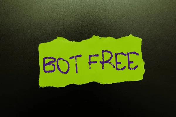 Текстовий Знак Показує Bot Free Бізнес Концепція Комп Ютерної Програми — стокове фото