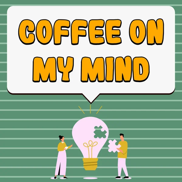 Inspiration Visar Tecken Kaffe Mind Affärsidé Missbruk Kaffe Funderar Paustid — Stockfoto