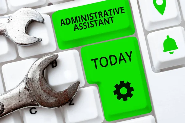 Hand Writing Sign Administrative Assistant Business Overview Administration Support Specialist — Foto Stock