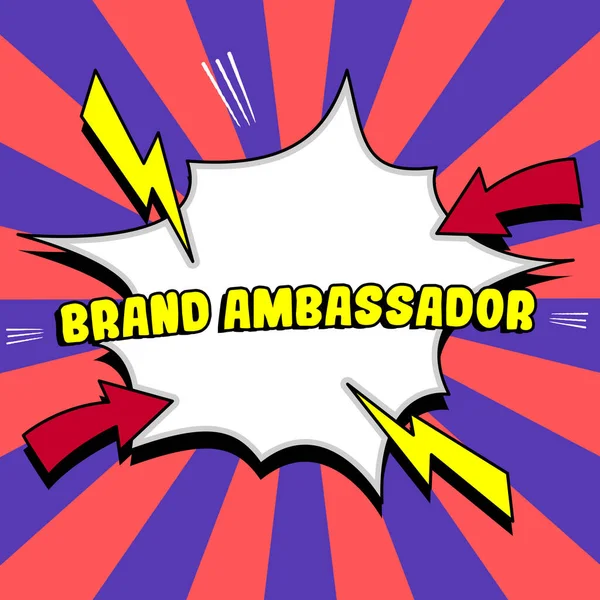 Inspiração Mostrando Sinal Brand Ambassador Business Showcase Agent Credenciado Como — Fotografia de Stock