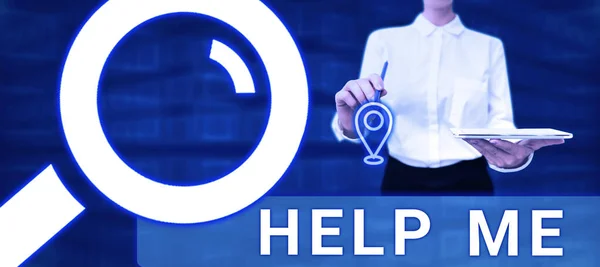 Text Sign Showing Help Business Showcase Asking Someone Assist You — Stock fotografie