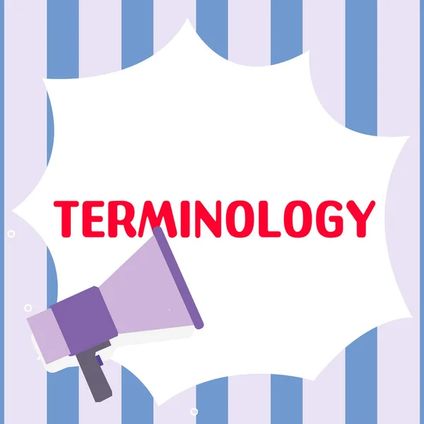 Terminología Del Texto Mano Visión General Empresa Términos Utilizados Con — Foto de Stock