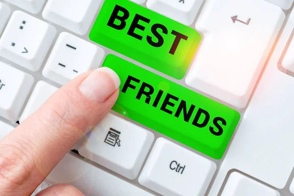 Text Showing Inspiration Best Friends Business Showcase Person You Value — Stockfoto