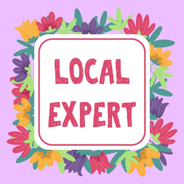 Conceptual display Local Expert, Business approach offers expertise and assistance in booking events locally
