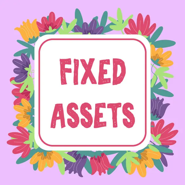 Fixed Assets 유형의 부동산이나 장비를 워드를 작성하는 — 스톡 사진