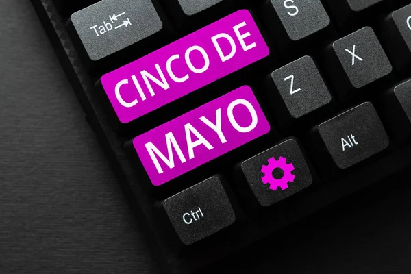 Sinal Escrita Mão Cinco Mayo Palavra Escrita Celebração Mexicano Americana — Fotografia de Stock