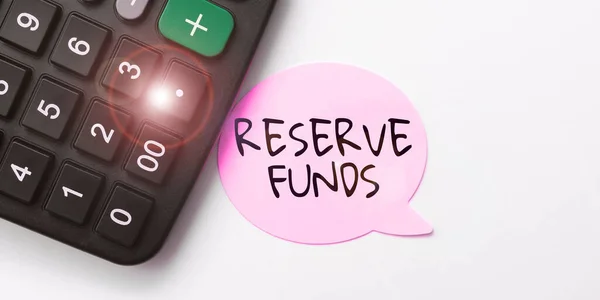 Text Caption Presenting Reserve Funds Conceptual Photo Money Released Bank —  Fotos de Stock